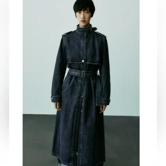 ZARA TRF DENIM TRENCH - Picture 2 of 5